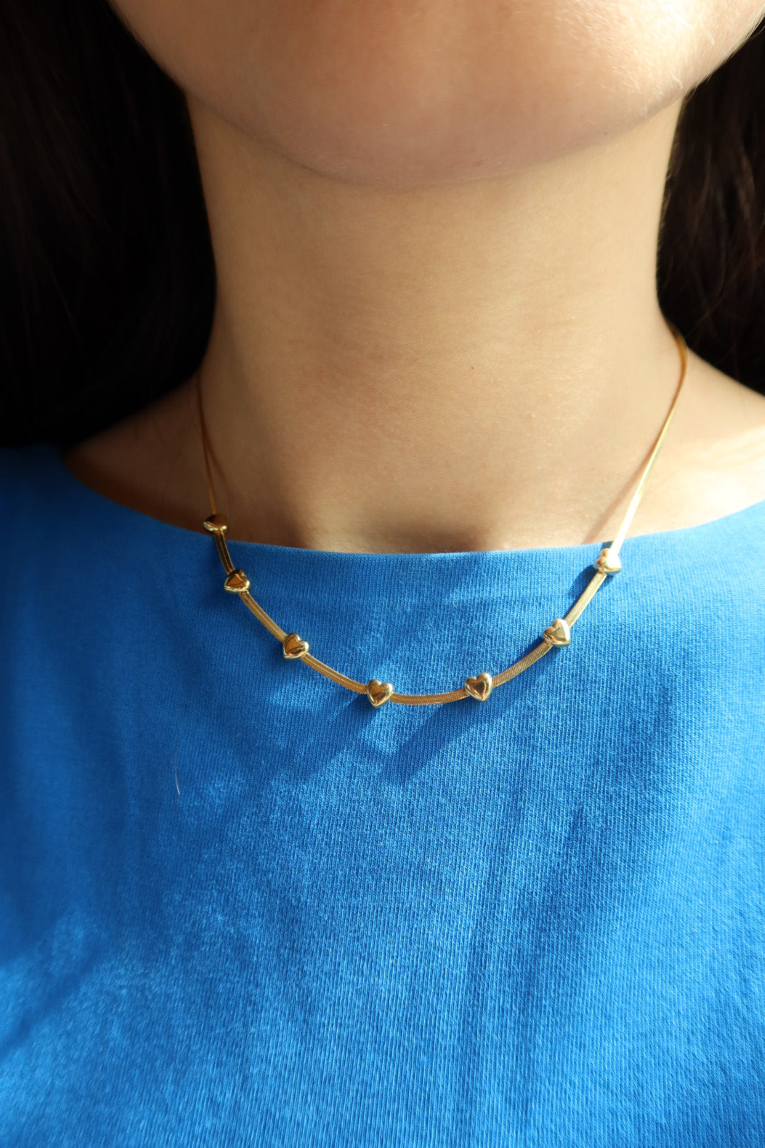 Collana Snake Piatta Micro e Cuori