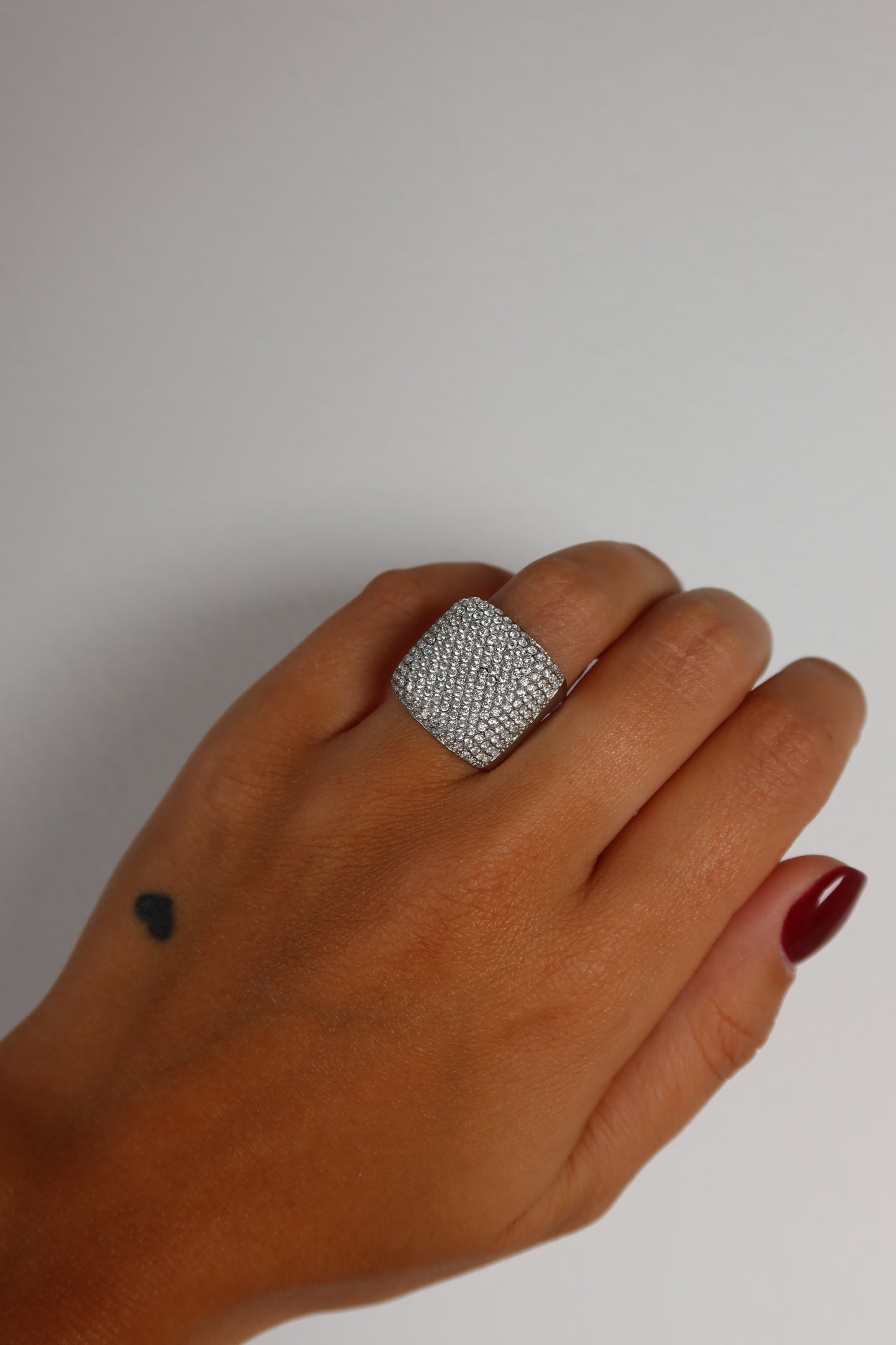 Anello Glitter Square