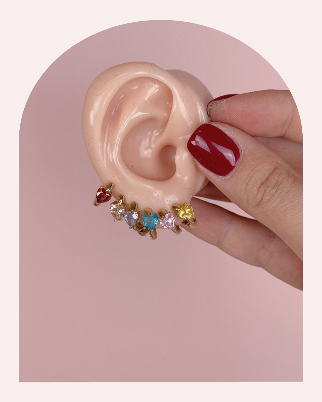 Orecchino Singolo Cuore Color