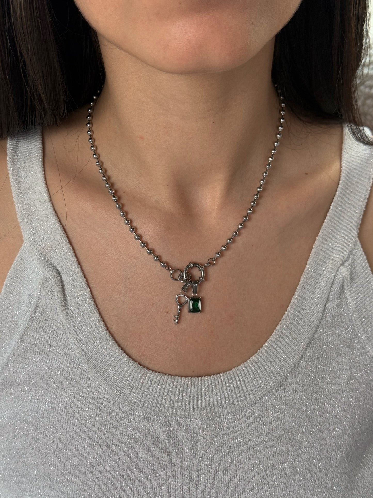 Collana Palline e Moschettone