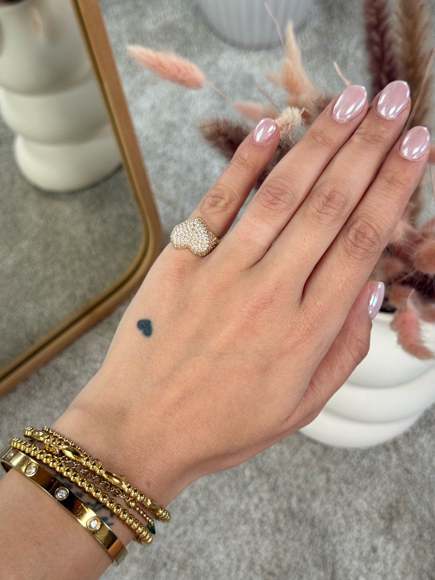 Anello Glitter Heart