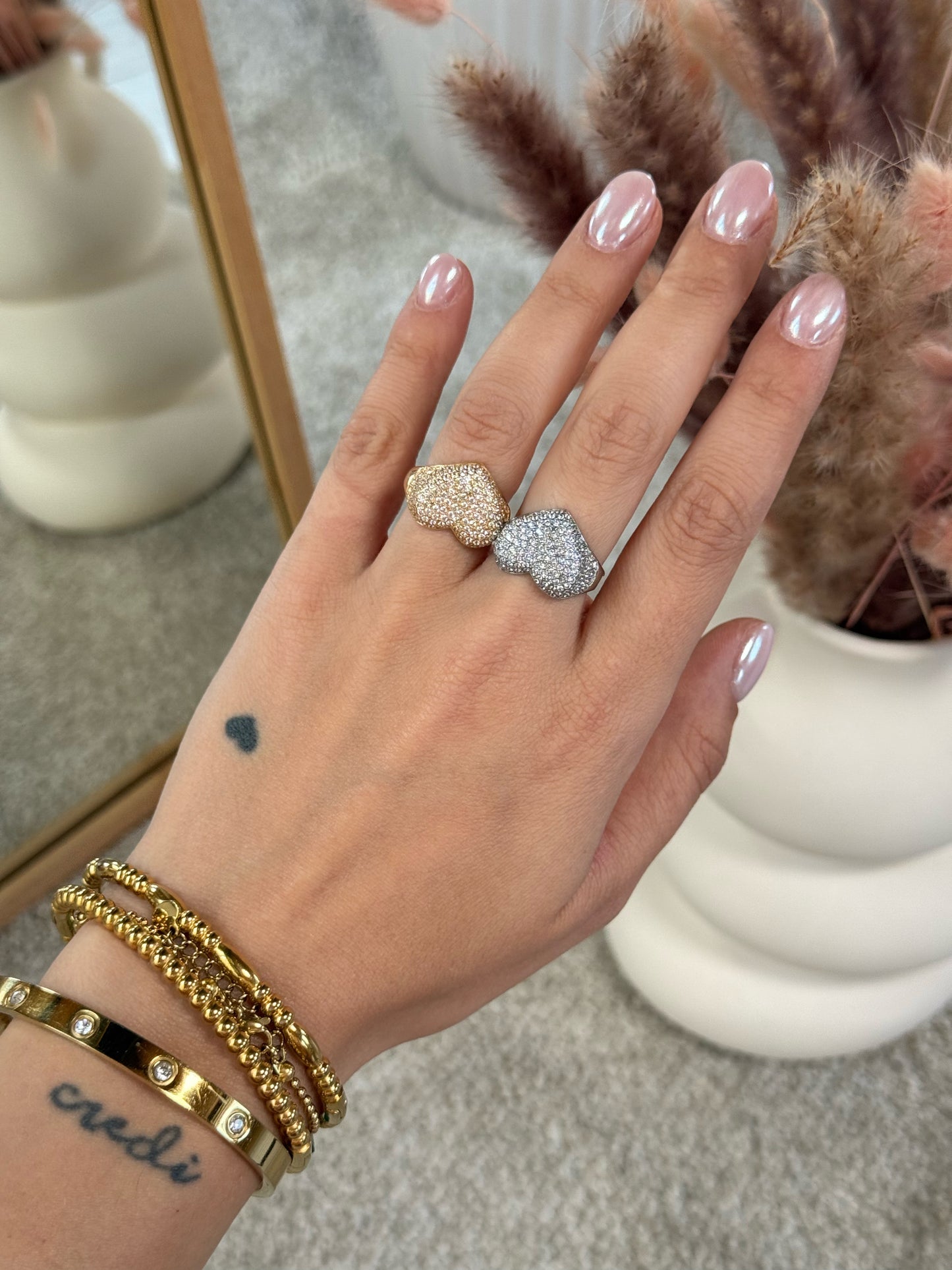 Anello Glitter Heart