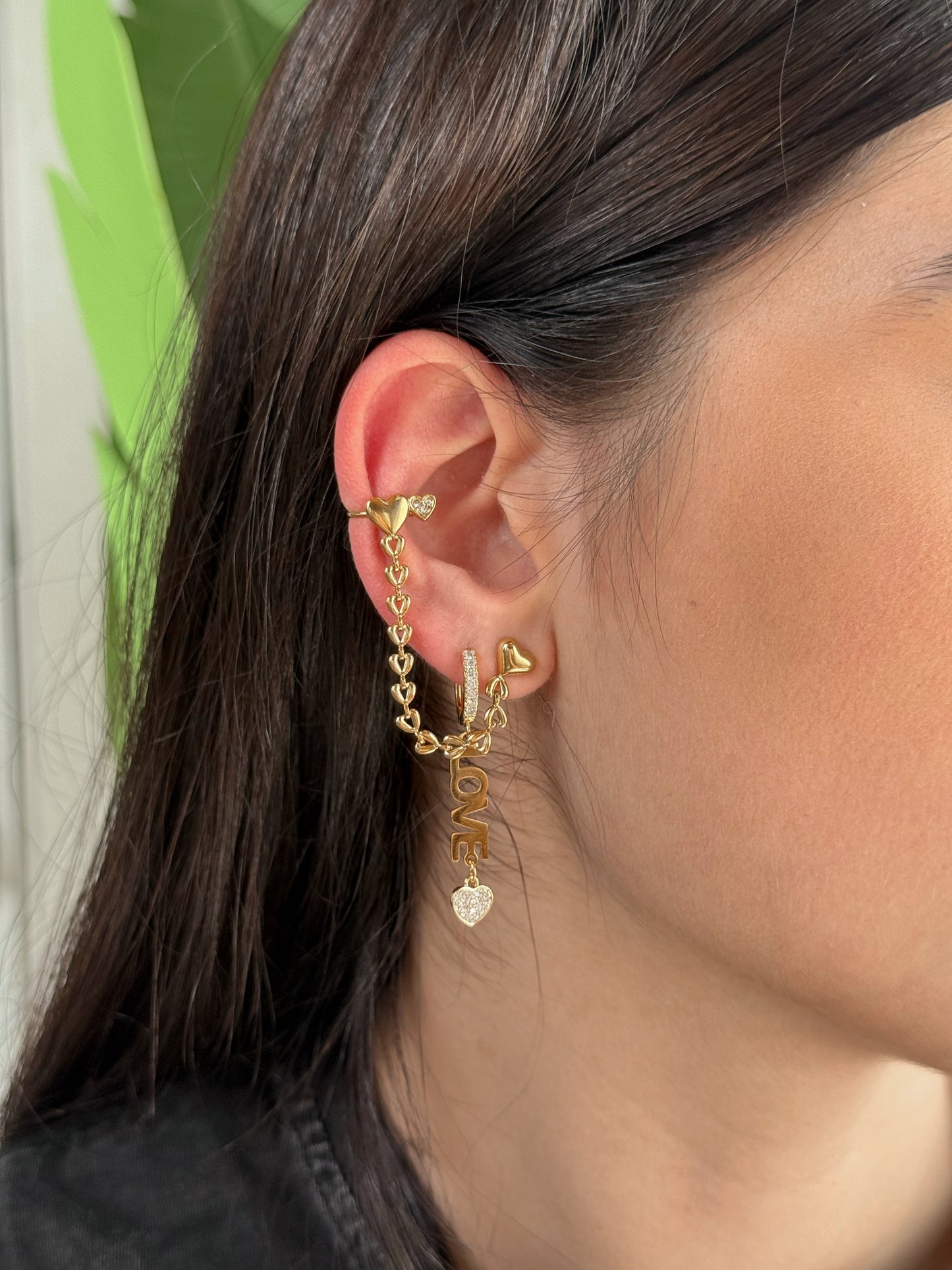 Earcuff Cuori Chain