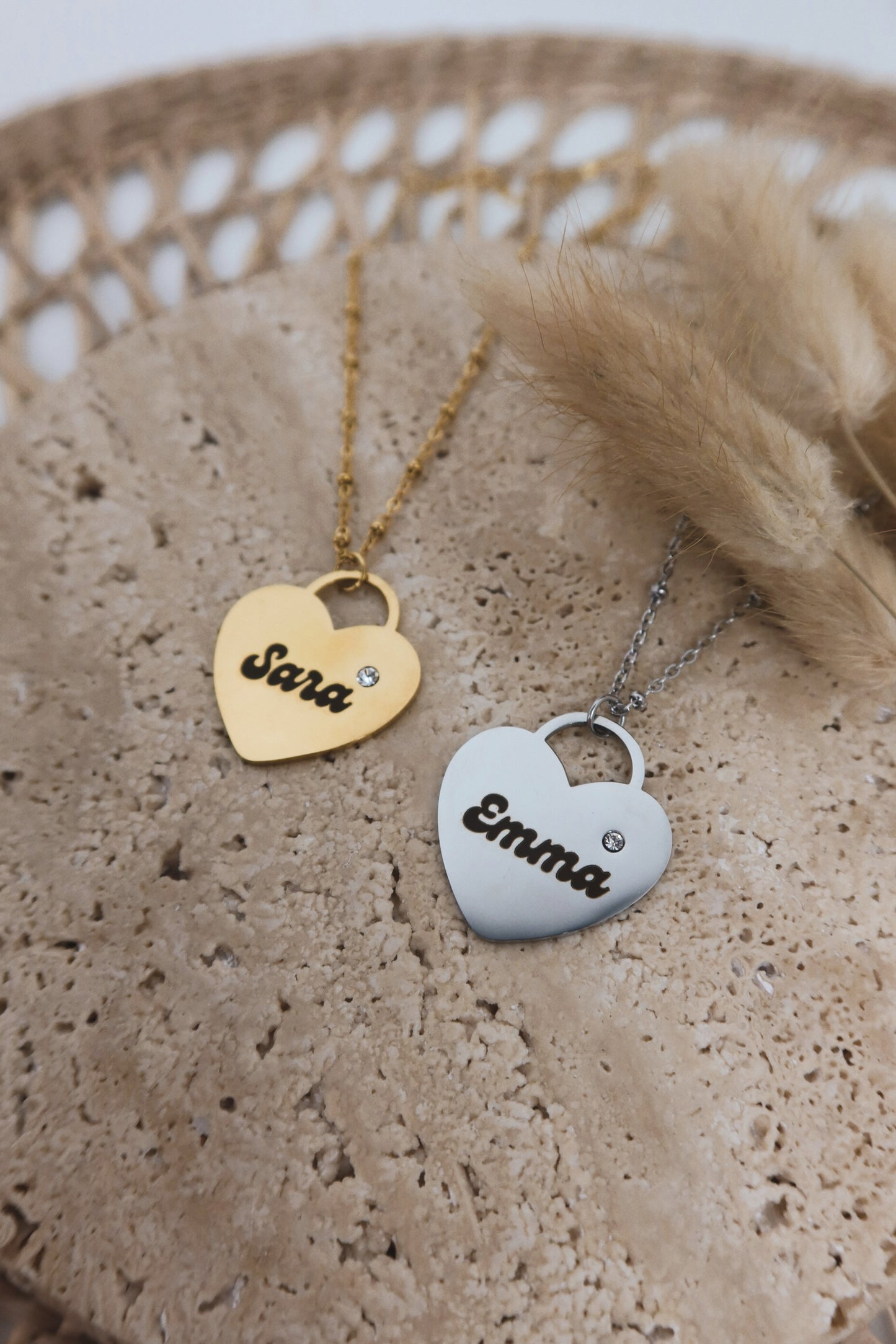 Collana Cuore Grande Zircone Personalizzabile