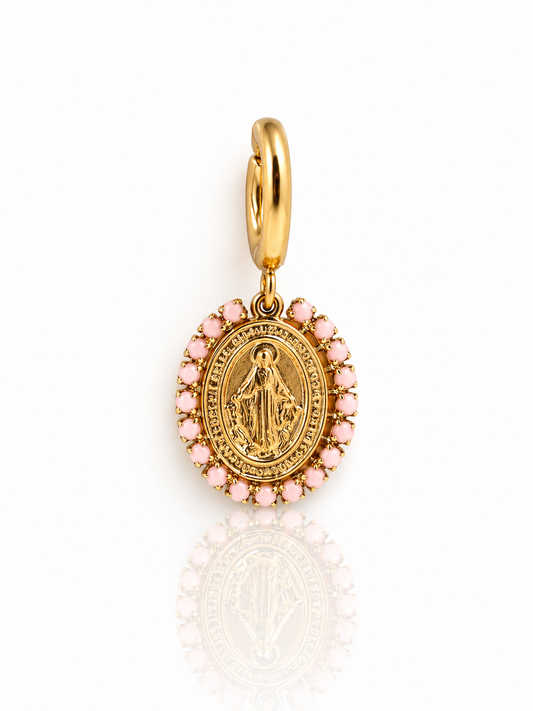 Orecchino Singolo Madonnina Pink