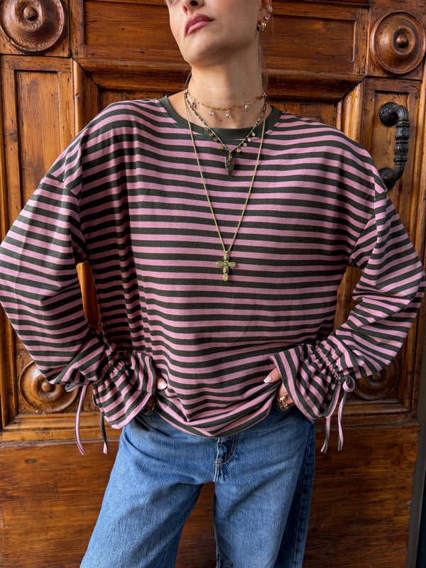 Maglia a Righe con Fiocco