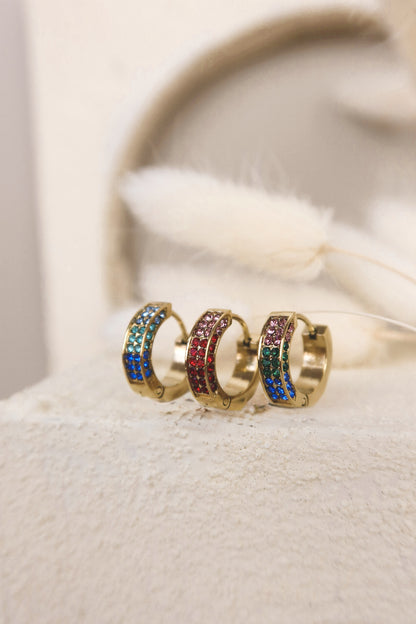 Orecchino Singolo Cerchio Square Color