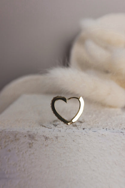 Orecchino Singolo Cuore Glitter