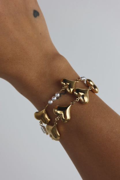 Bracciale Cuoriciotti e Perle