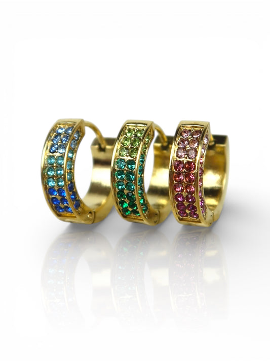 Orecchino Singolo Cerchio Square Color