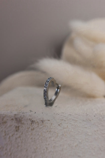 Orecchino Singolo Cuore Glitter