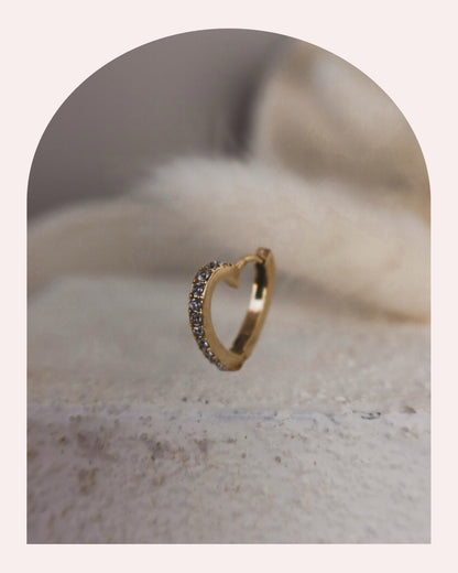 Orecchino Singolo Cuore Glitter