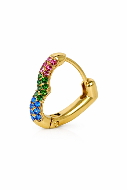 Orecchino Singolo Open Heart Color