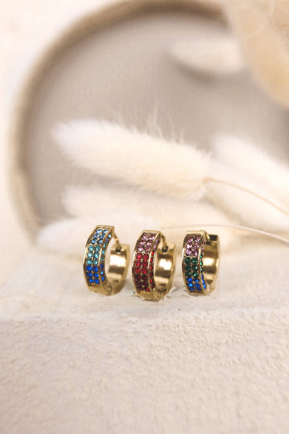 Orecchino Singolo Cerchio Square Color