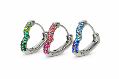 Orecchino Singolo Open Heart Color