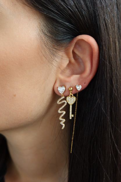 Orecchino Singolo Chiave Del Cuore