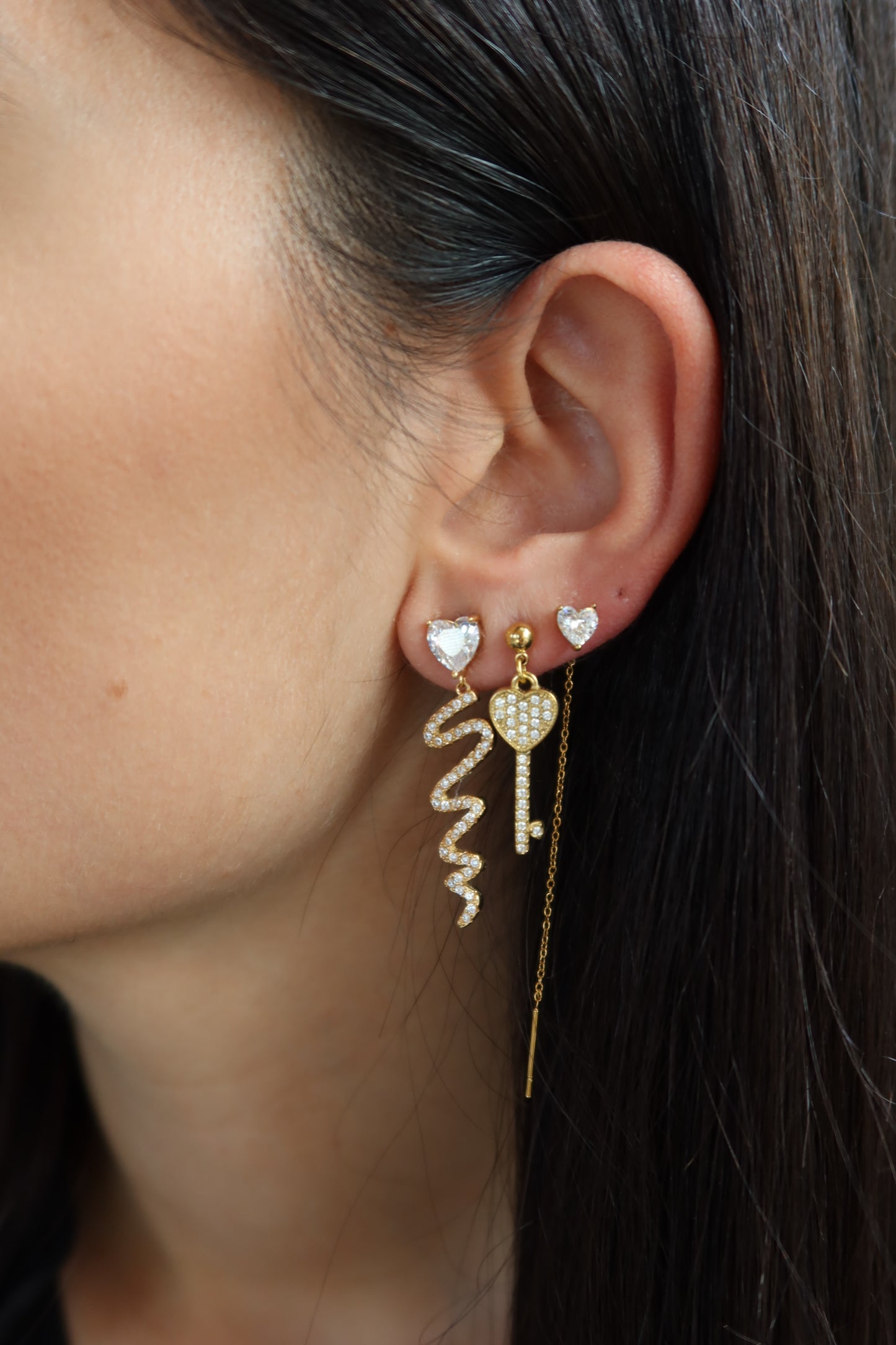 Saliscendi Singolo Cuore Zirconi