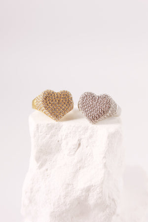 Anello Cuore Pavè