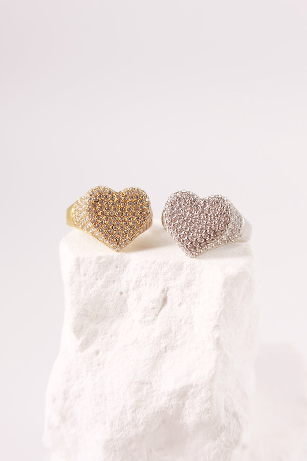 Anello Cuore Pavè