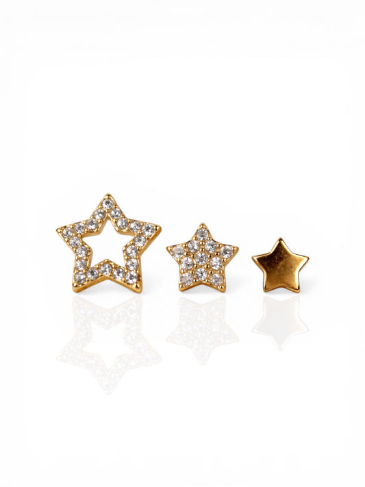 Set 3 Orecchini Stelline