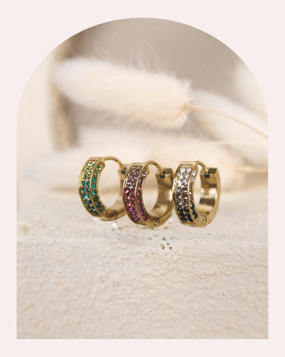 Orecchino Singolo Cerchio Square Color