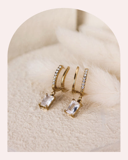 Orecchini Dual Baguette