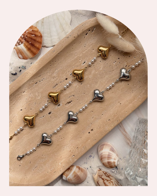 Bracciale Cuoriciotti e Perle
