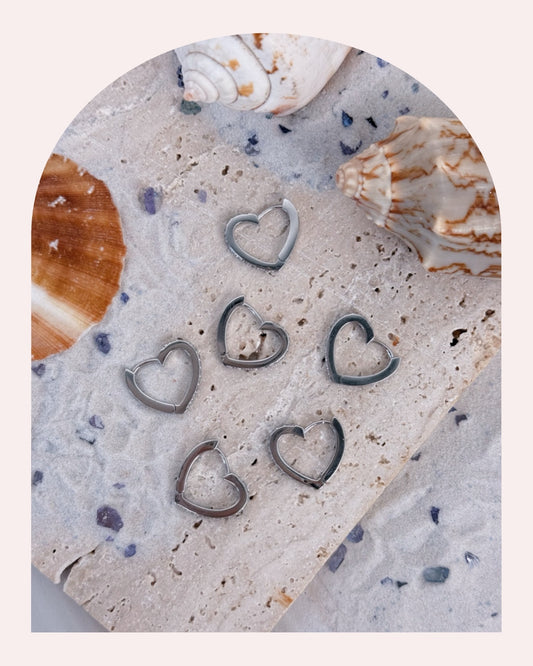 Orecchino Singolo Cuore Glitter