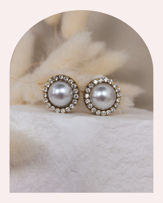 Orecchini Clip Bottoni Di Perle