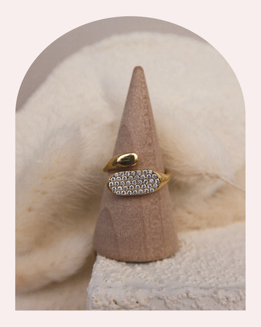 Anello Piastrina Pavè