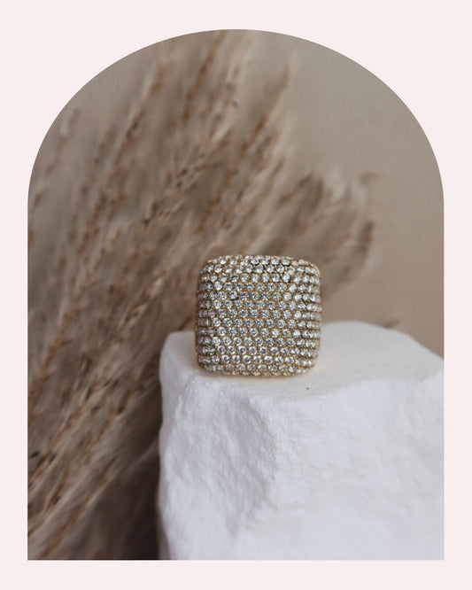 Anello Glitter Square