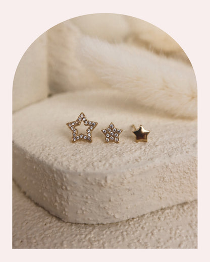 Set 3 Orecchini Stelline
