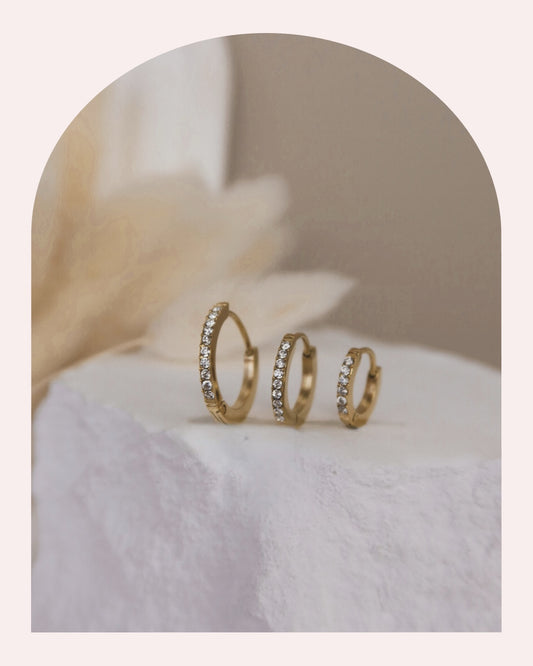 Orecchino Singolo Cerchietto Pavè