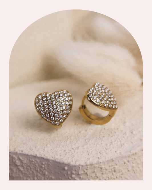 Orecchini Cuore Pavè