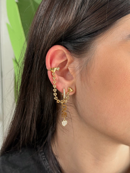 Earcuff Cuori Chain