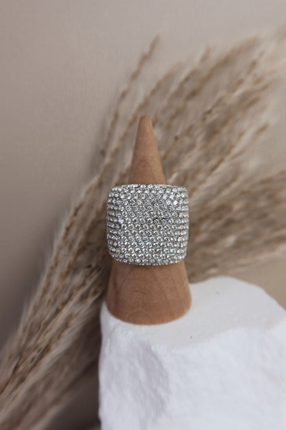 Anello Glitter Square