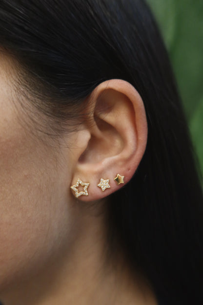 Set 3 Orecchini Stelline