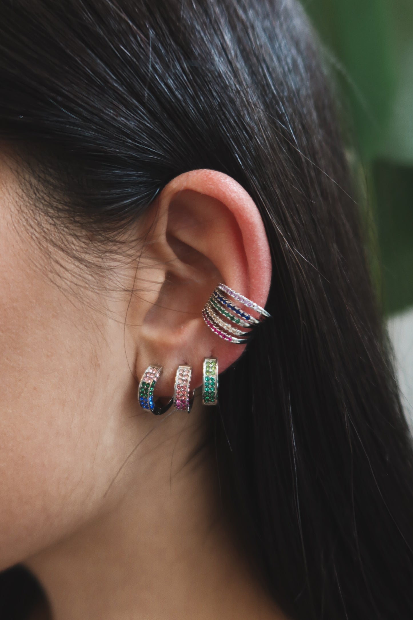 Orecchino Singolo Cerchio Square Color