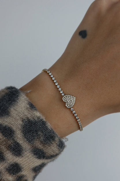 Bracciale Tennis Cuore con Cursore