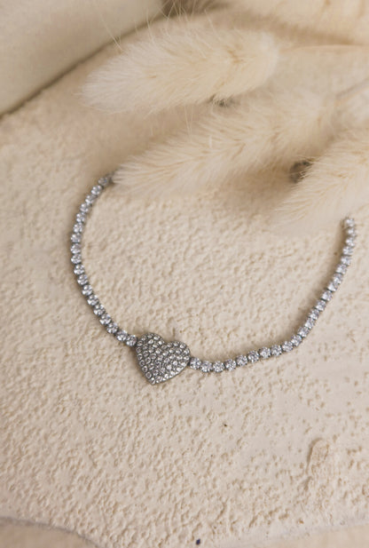 Bracciale Tennis Cuore con Cursore