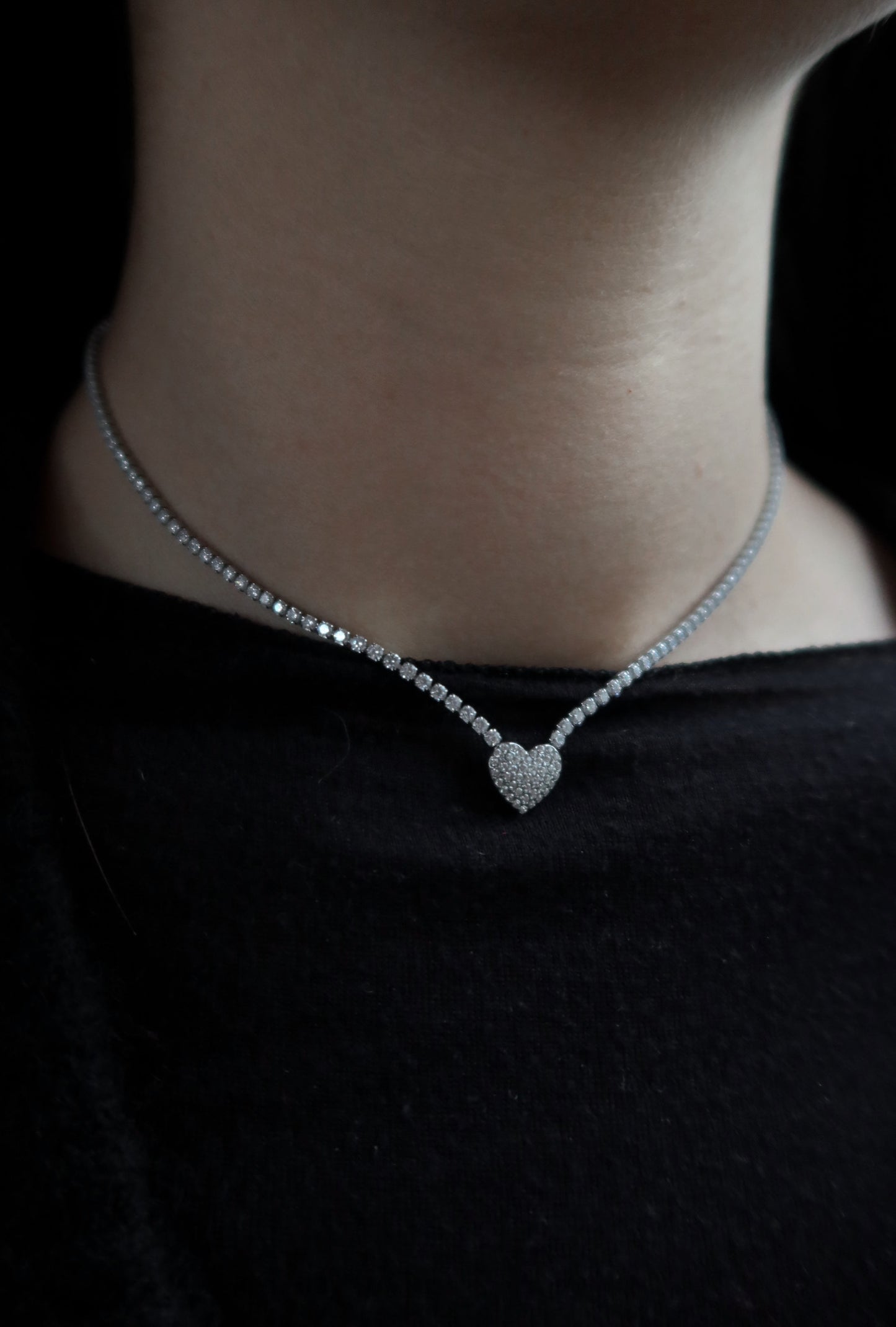 Collana Tennis Cuore con Cursore