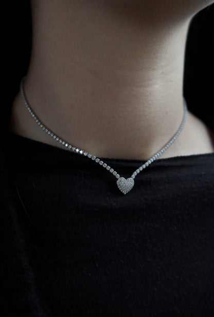 Collana Tennis Cuore con Cursore