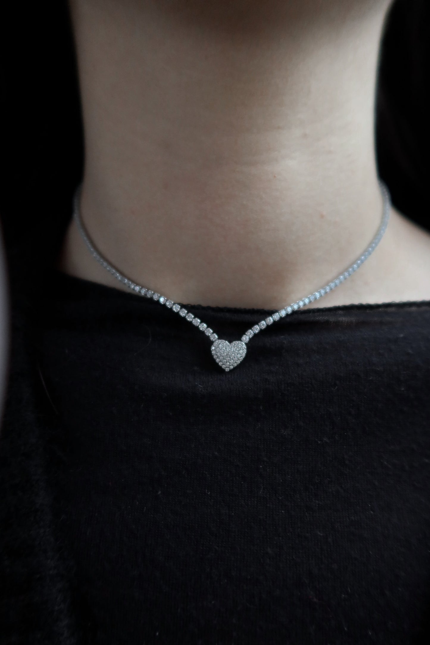 Collana Tennis Cuore con Cursore