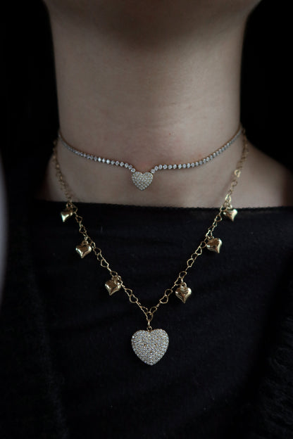 Collana Tennis Cuore con Cursore