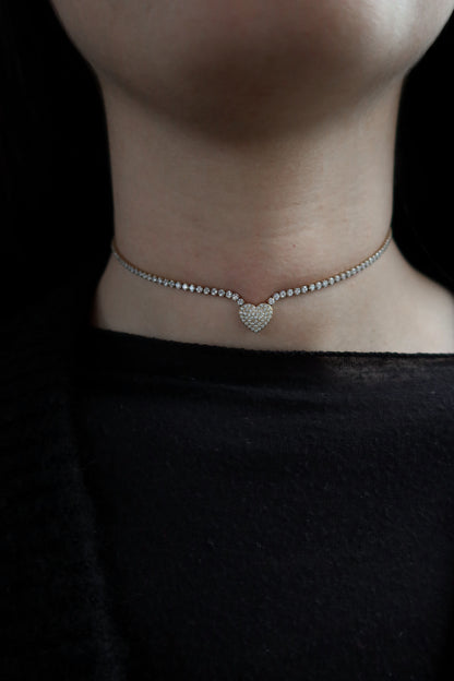 Collana Tennis Cuore con Cursore